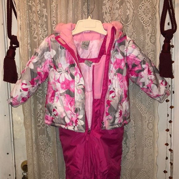 ZERO POSUR-NWOT-2 TONE PINK SNOWSUIT W/JKT - Picture 1 of 9